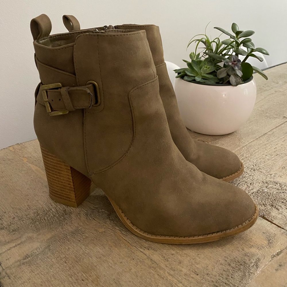 Charlotte Russe light brown faux suede bootie